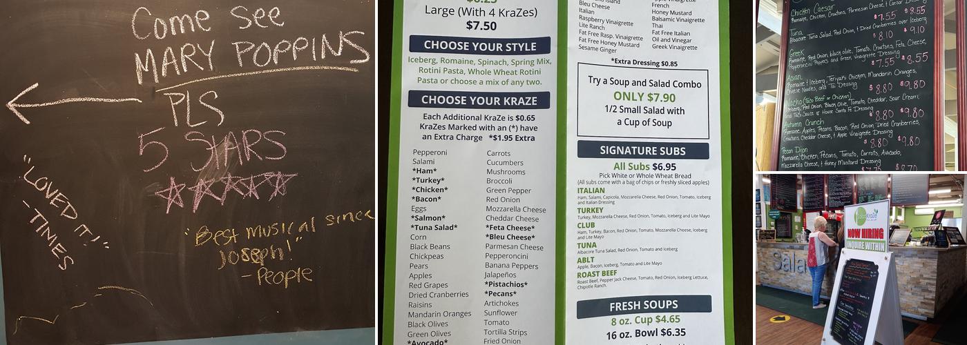 Salad Kraze Menu