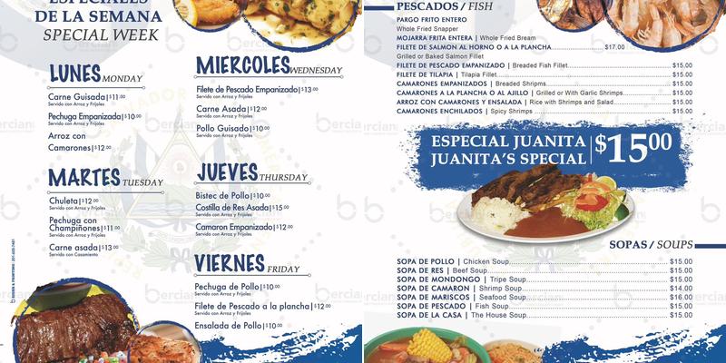 Juanita's Menu