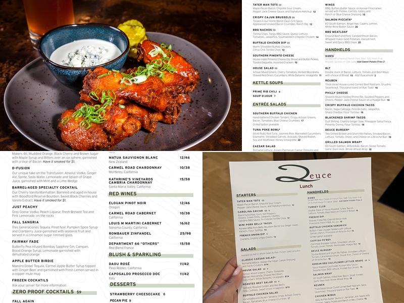 The Deuce Menu
