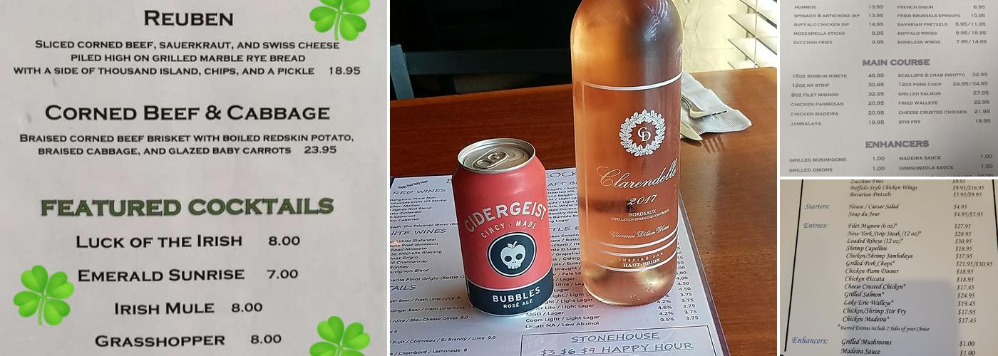 Stonehouse Grill Menu