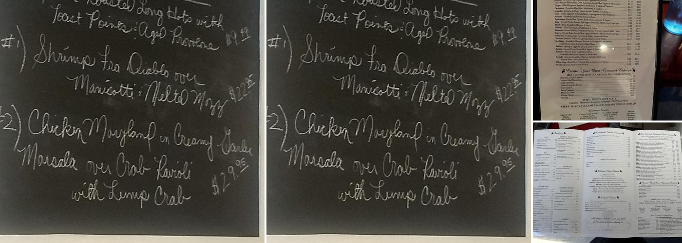 Giuseppe's Gourmet Menu
