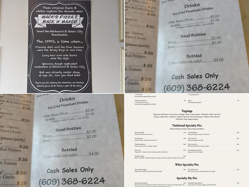 Mack's Pizza of Stone Harbor Menu