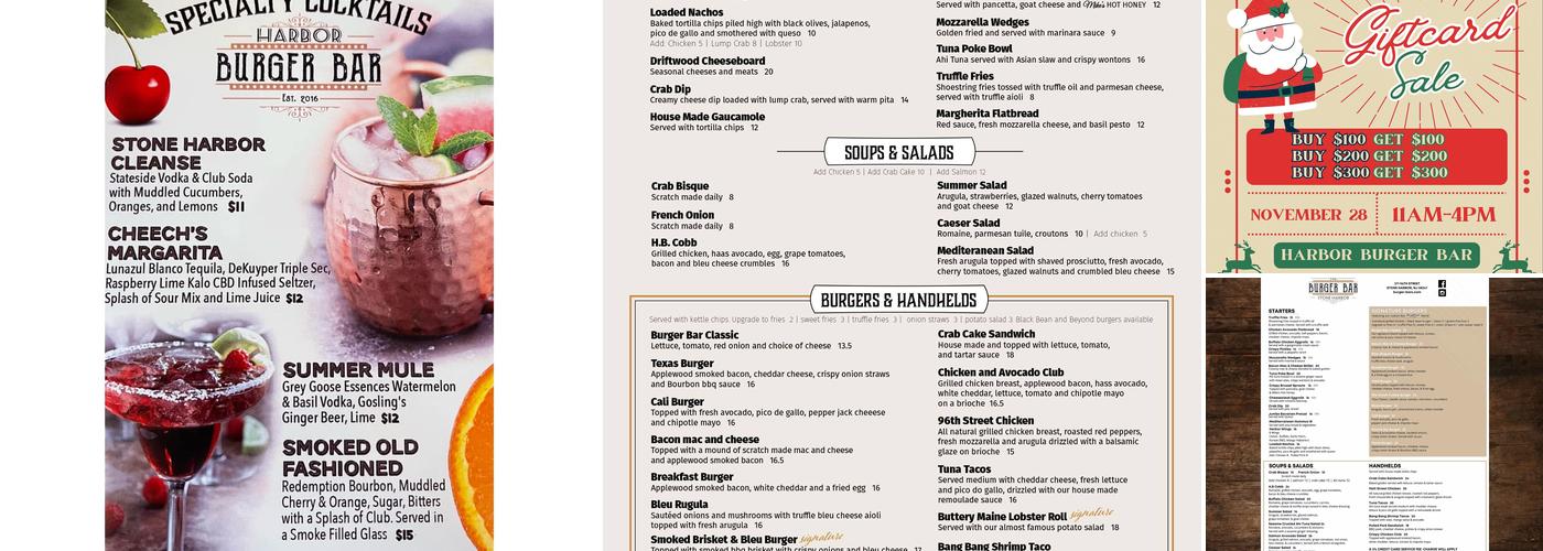 Harbor Burger Bar Menu