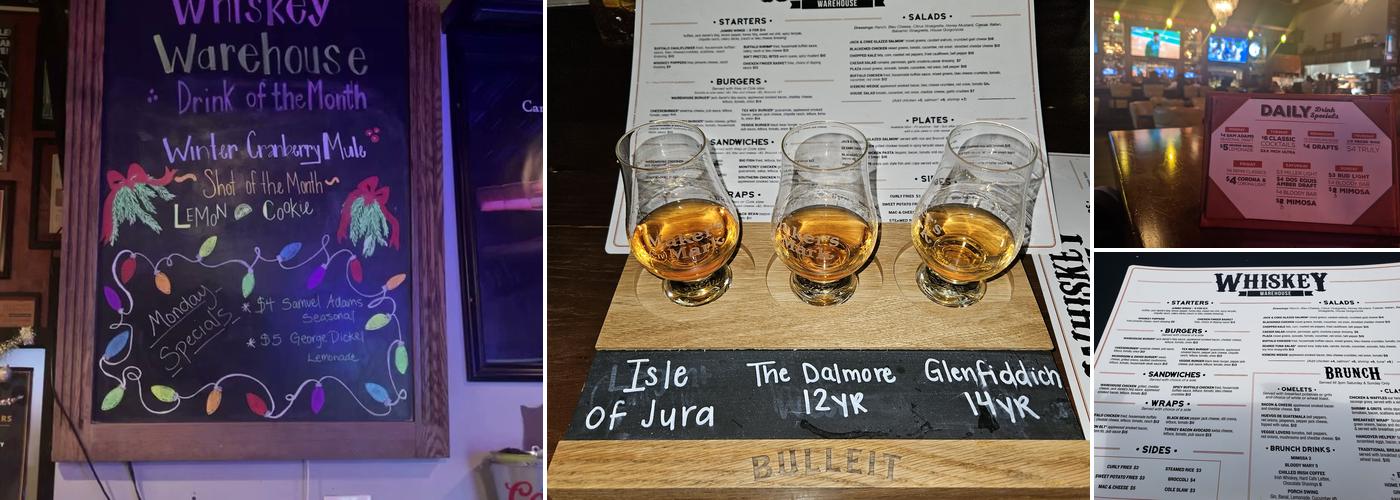 Whiskey Warehouse Menu