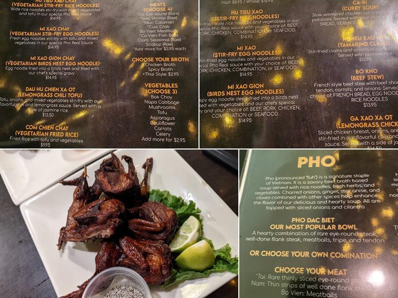 Pho Real Menu
