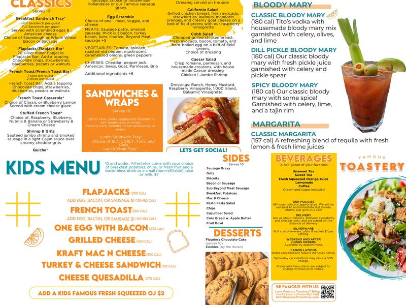 Famous Toastery Menu
