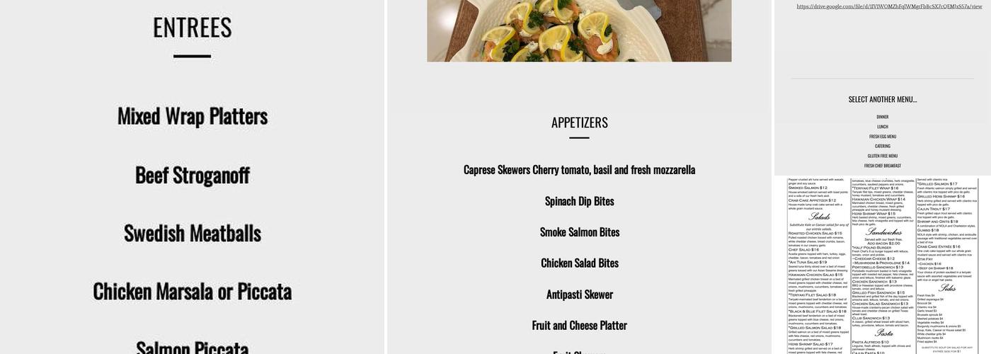 Fresh Chef Kitchen Menu