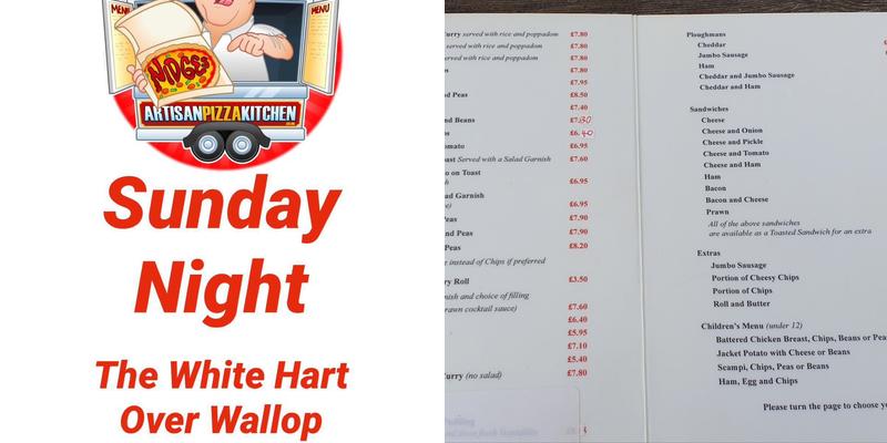 The White Hart Menu