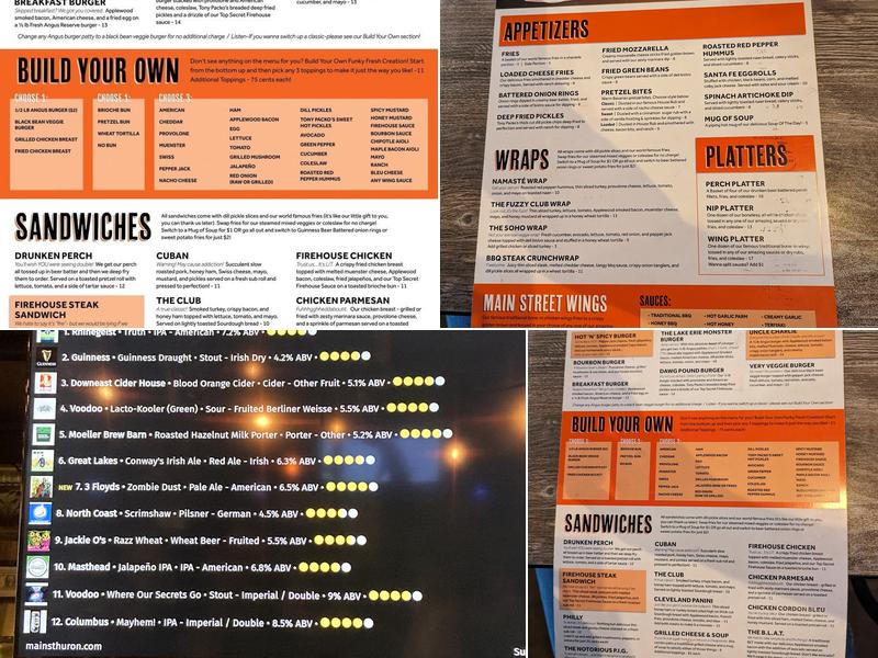 Main Street Tavern - Huron, OH Menu