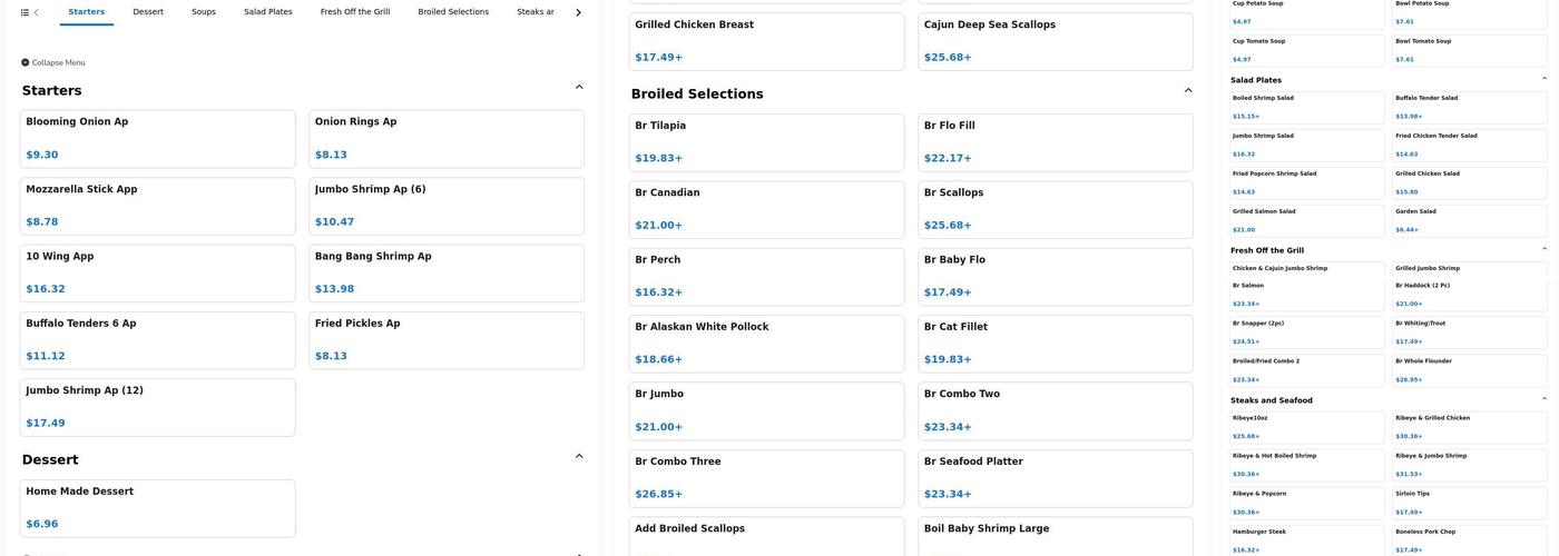Captain's Galley Menu