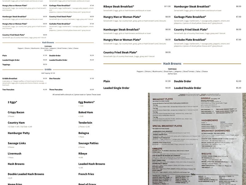 Coffee House Diner Menu