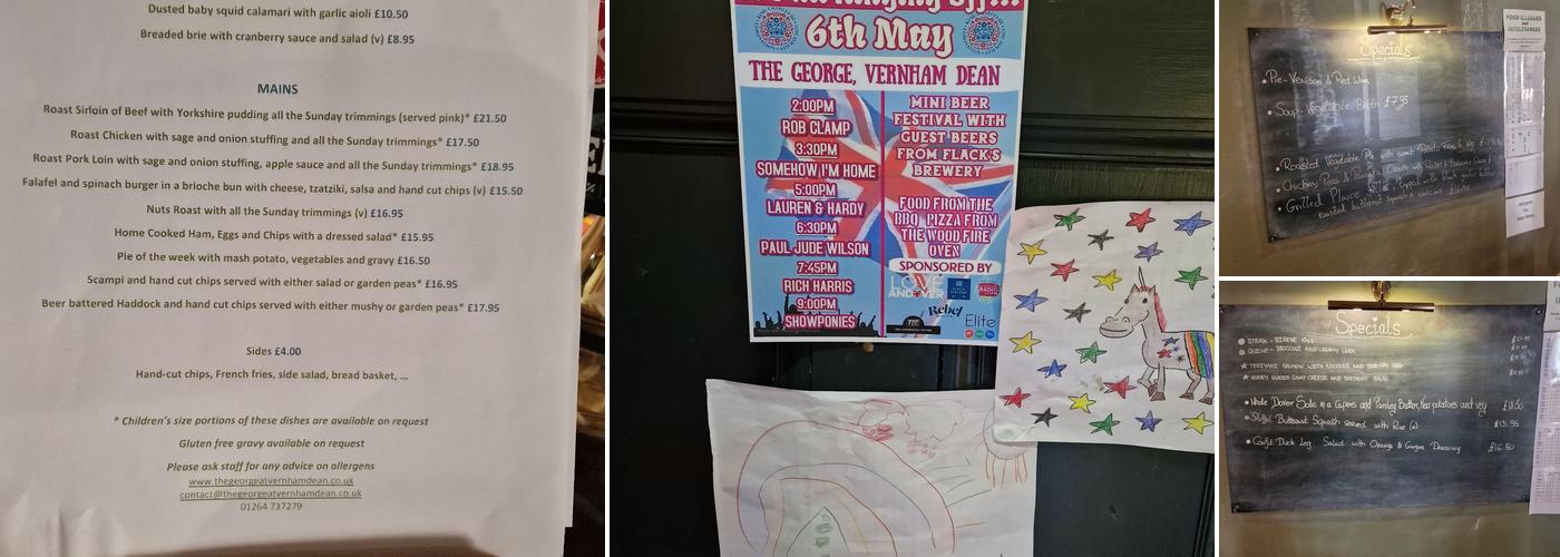 The George Inn at Vernham Dean Menu