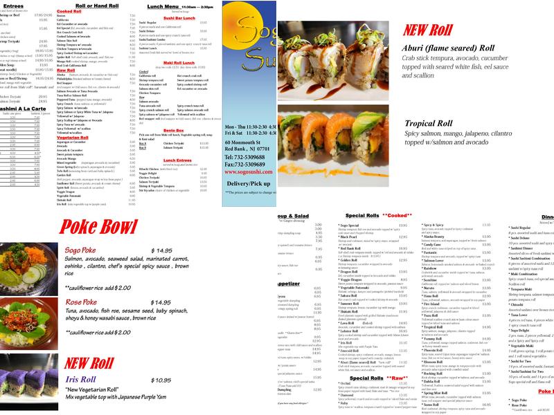 Sogo Sushi Menu