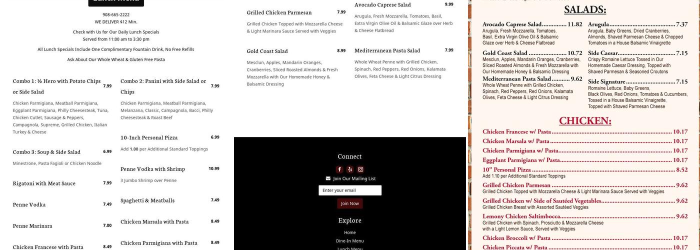 Bacci Brick Oven & Italian Grill Menu