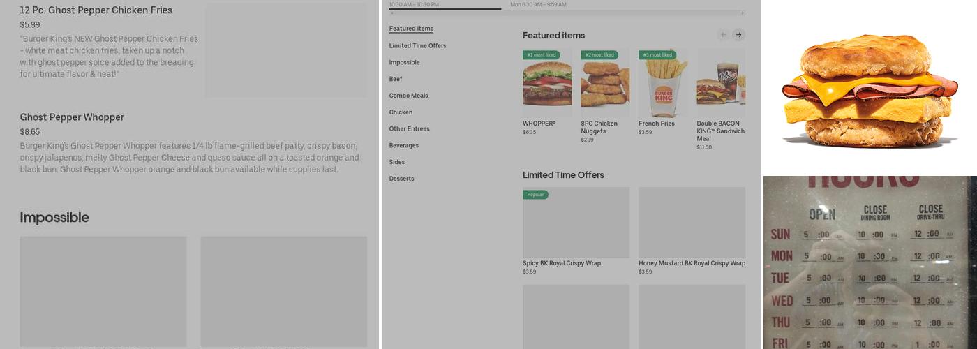 Burger King Menu