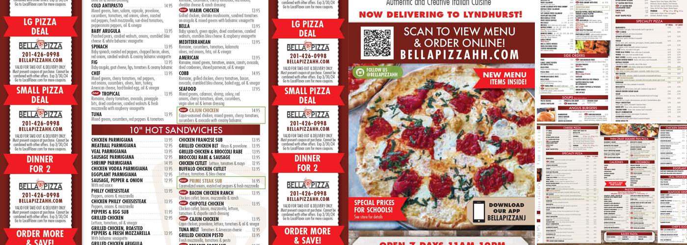 Bella Pizza Hasbrouck Heights Menu