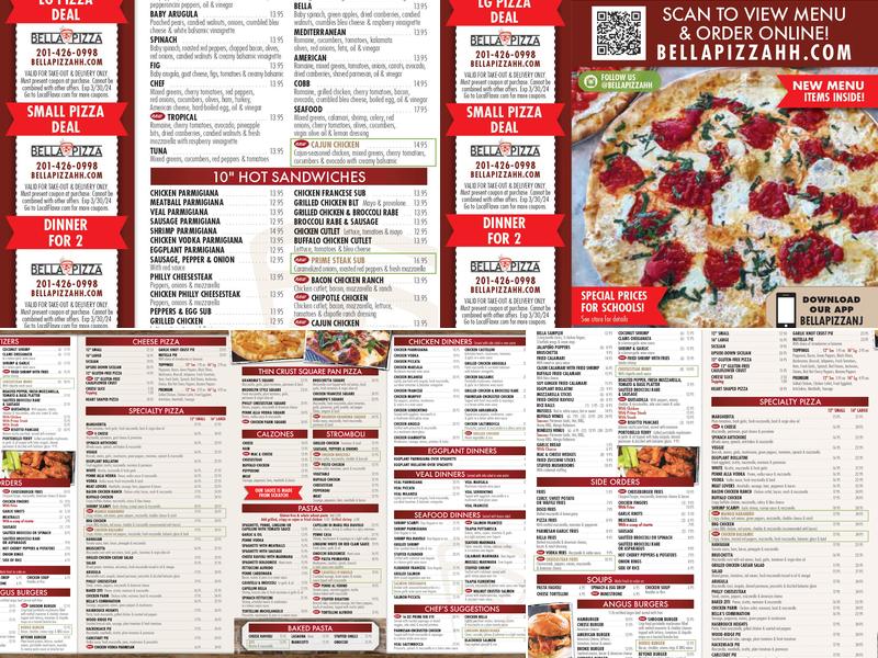 Bella Pizza Hasbrouck Heights Menu