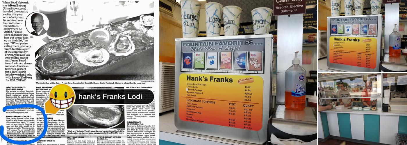 Hank's Franks Menu