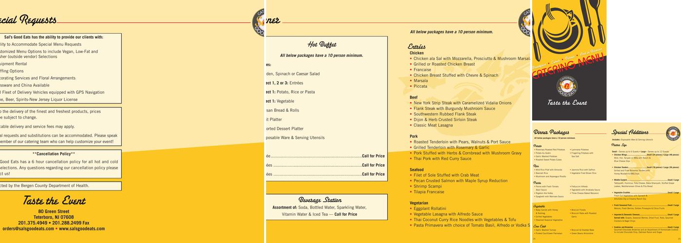 Sal's Good Eats Menu