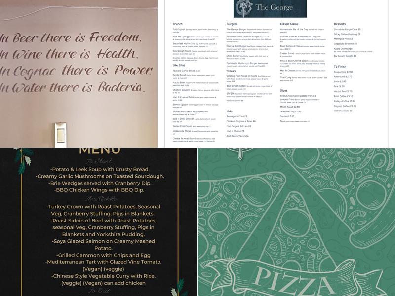 The George Lambourn Menu