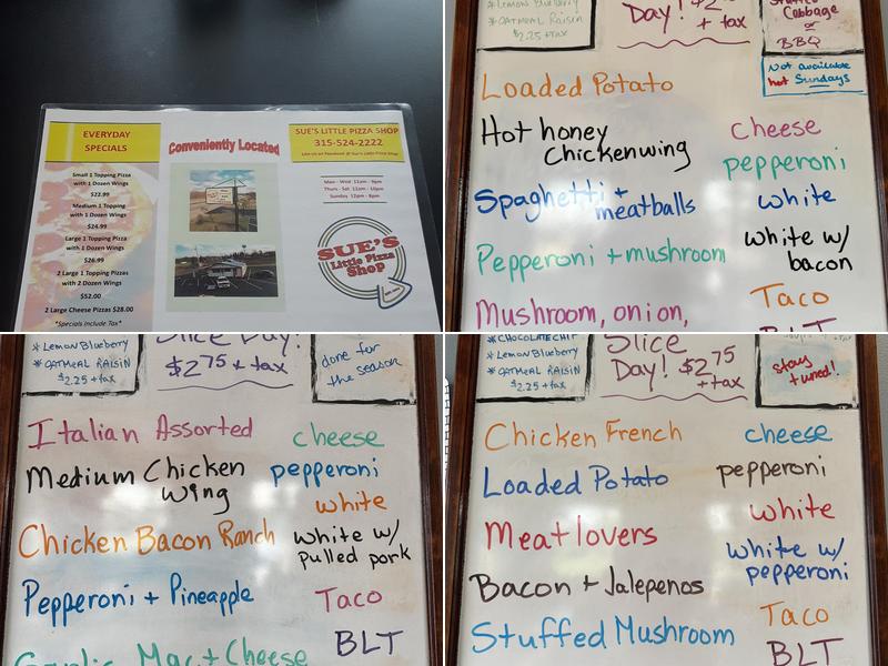Sue's Little Pizza Shop Menu