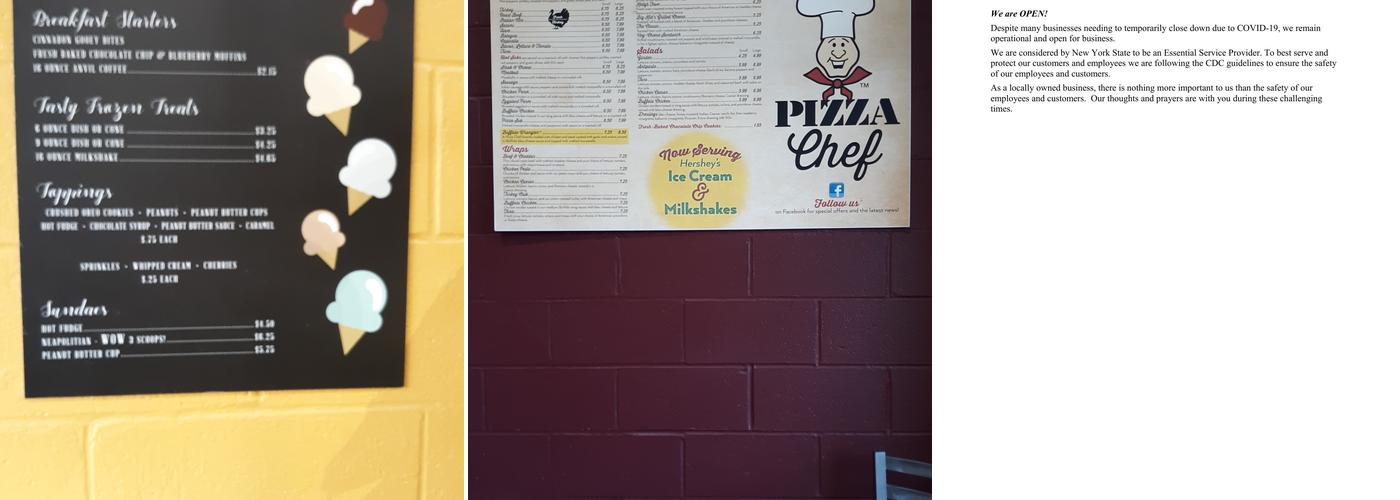 The Pizza Chef Menu