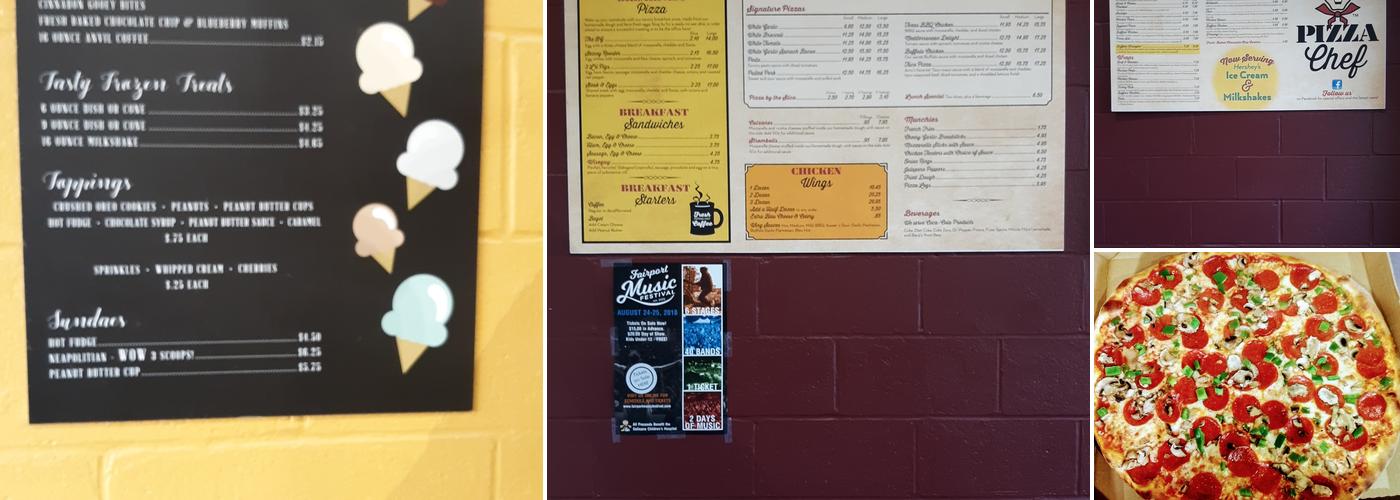 The Pizza Chef Menu