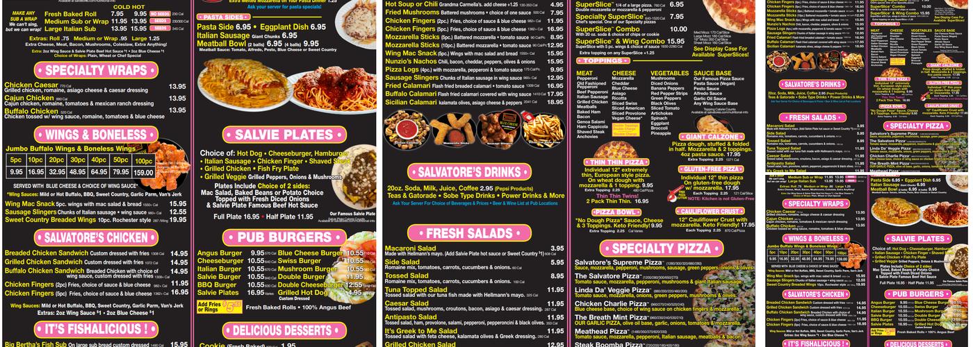 Salvatore's Old Fashioned Pizzeria Menu