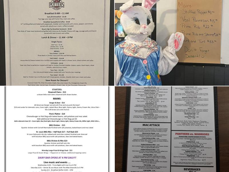 Potters Farm to Fork Menu