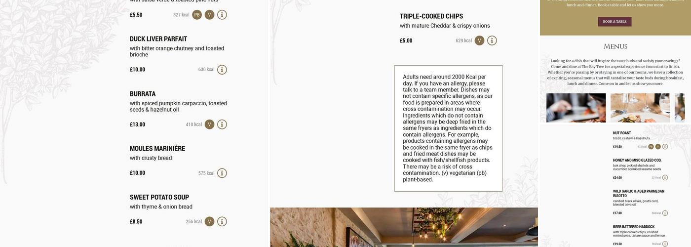 The Woolsack Bar Menu