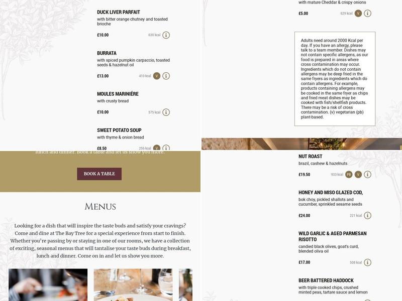 The Woolsack Bar Menu