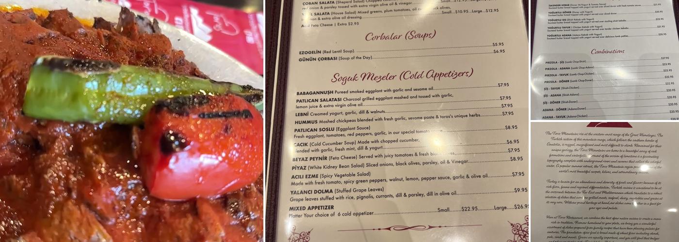 Toros Menu