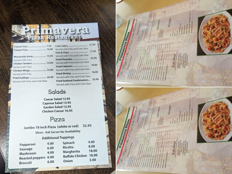 Primavera Menu