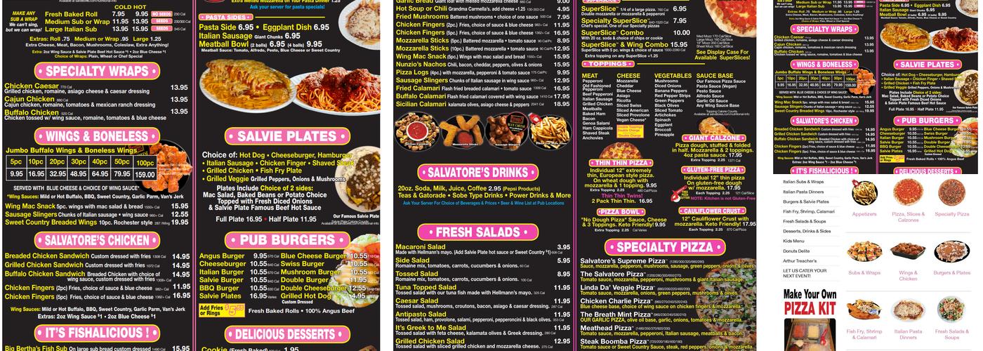 Salvatore's Old Fashioned Pizzeria Menu