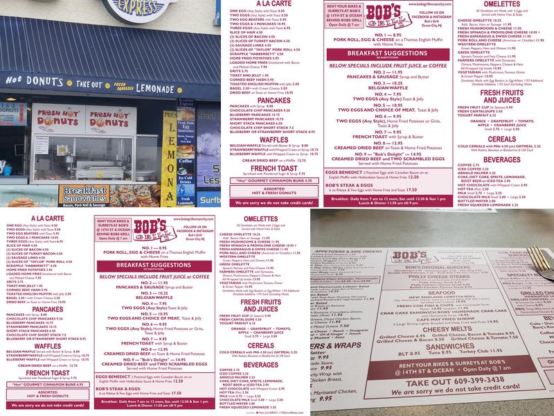Bob's Grill, Breakfast, Lunch & Dinner Menu