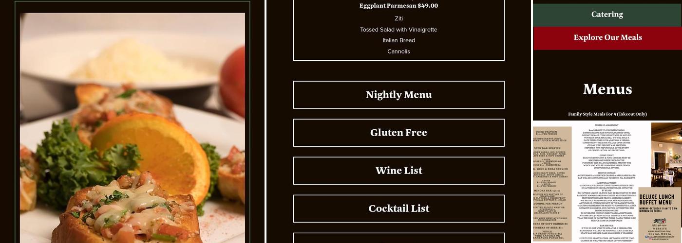 Agatina's Restaurant Menu