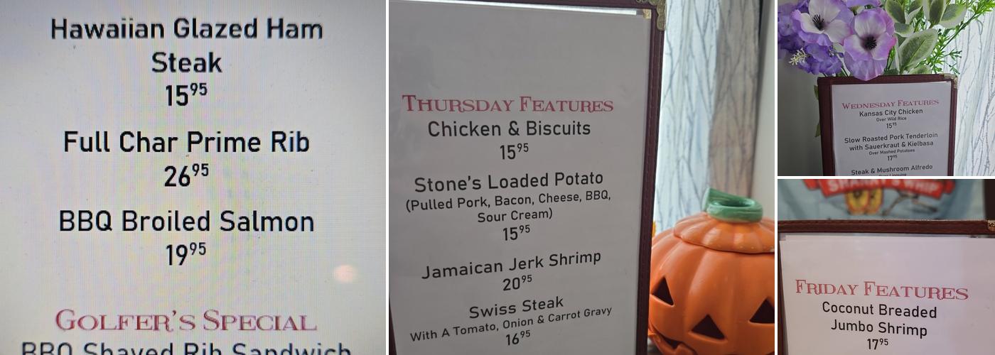 Stone's Countryside Tavern Menu