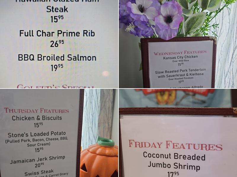 Stone's Countryside Tavern Menu