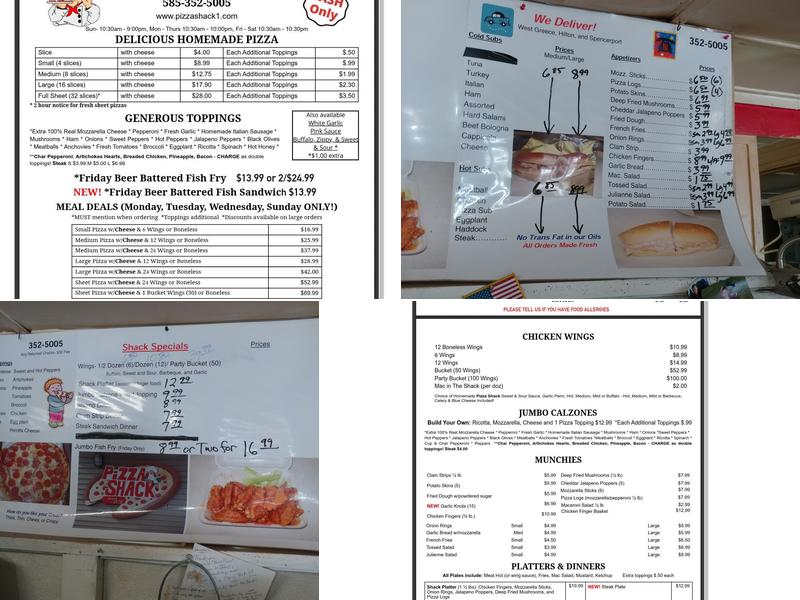 Pizza Shack I Menu