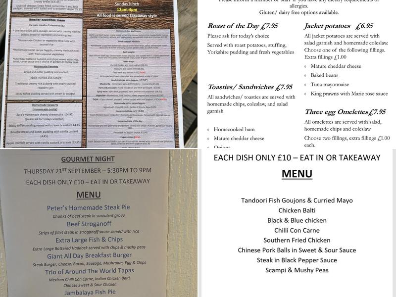 The Halfway House Menu