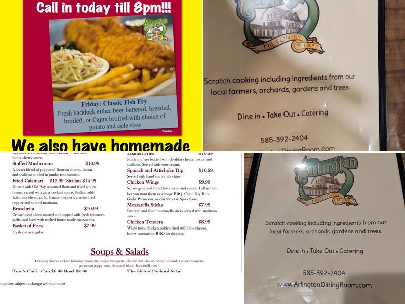 The Arlington Gastropub Menu