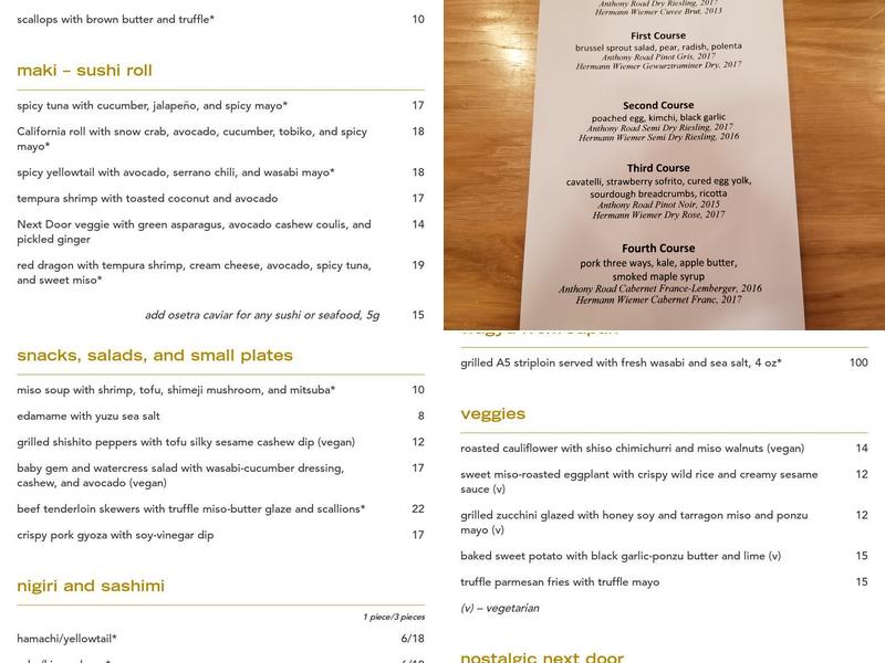 Next Door by Wegmans Menu