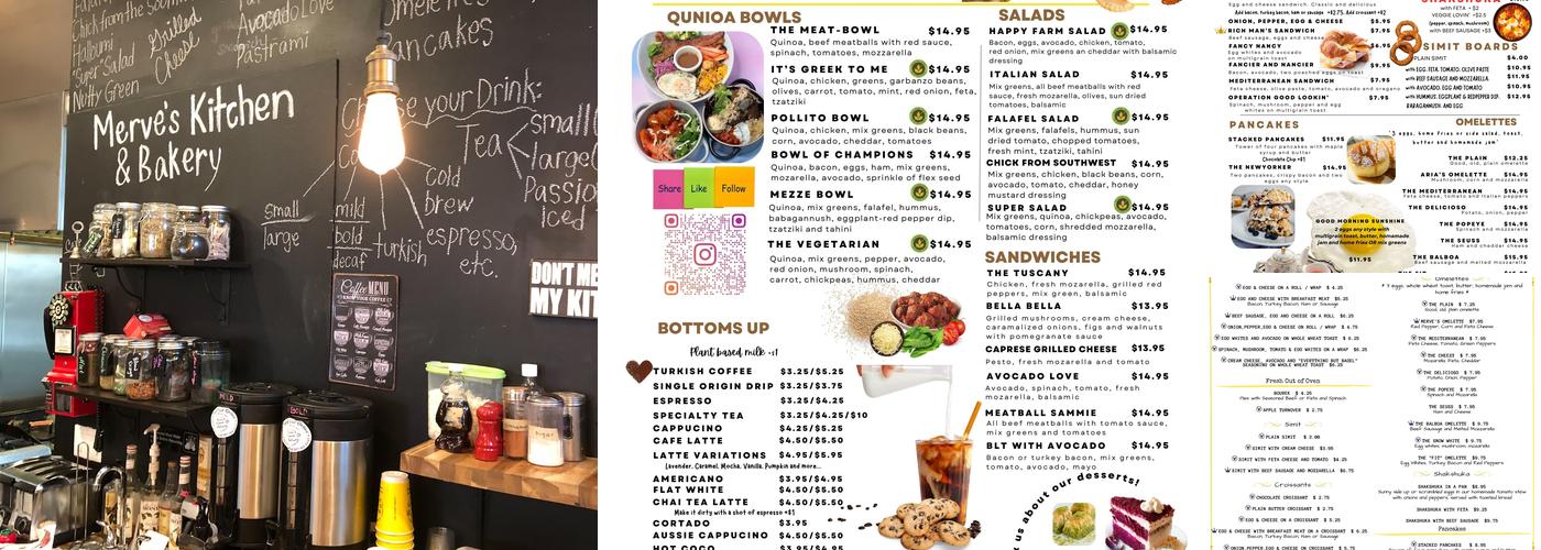 Merve's Kitchen and Bakery Menu