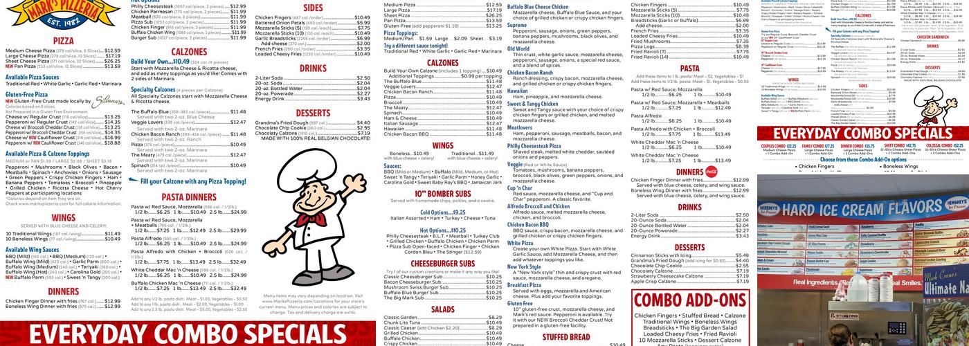 Mark's Pizzeria Menu