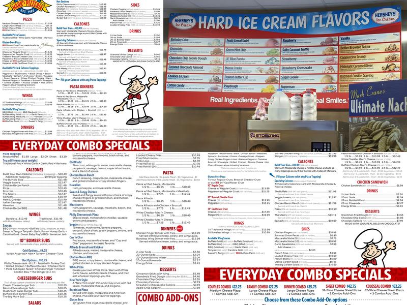 Mark's Pizzeria Menu