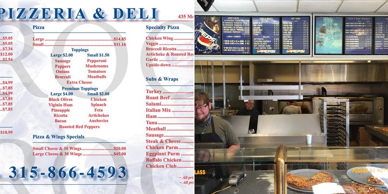 Tony's Pizzeria Menu