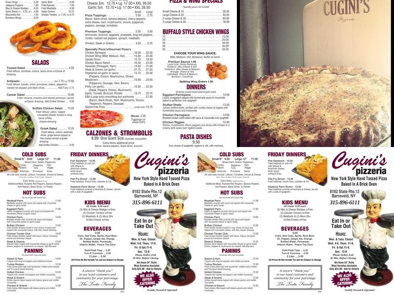 Cugini's Menu
