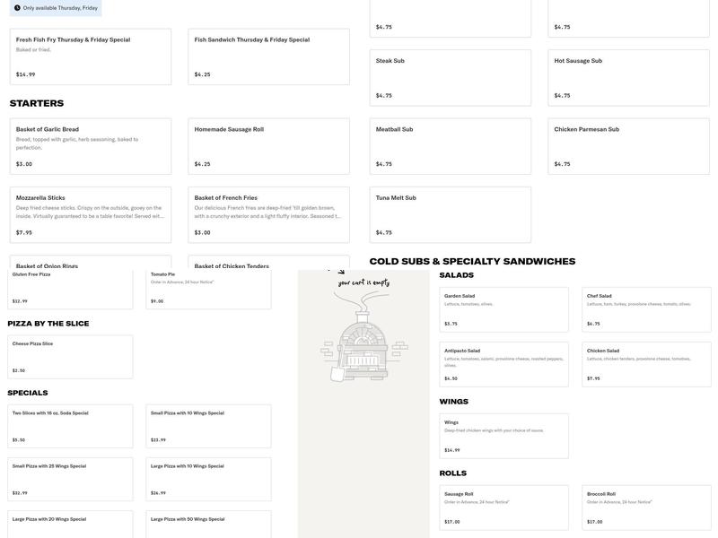 Laurey's Pizzeria Menu