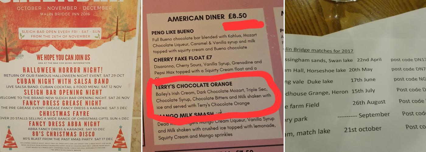 Malin Bridge Inn Menu