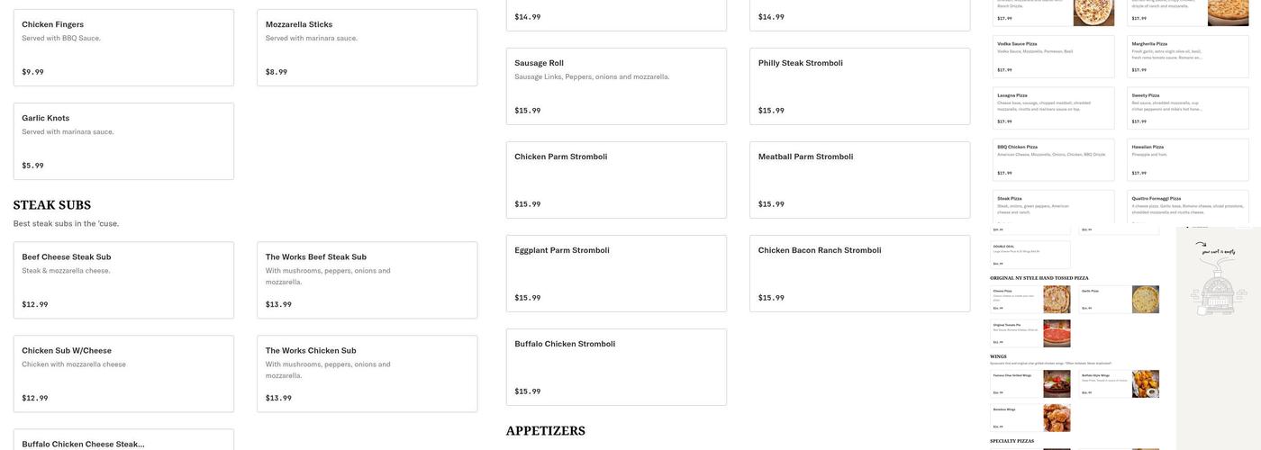 Tony's Pizzeria Menu